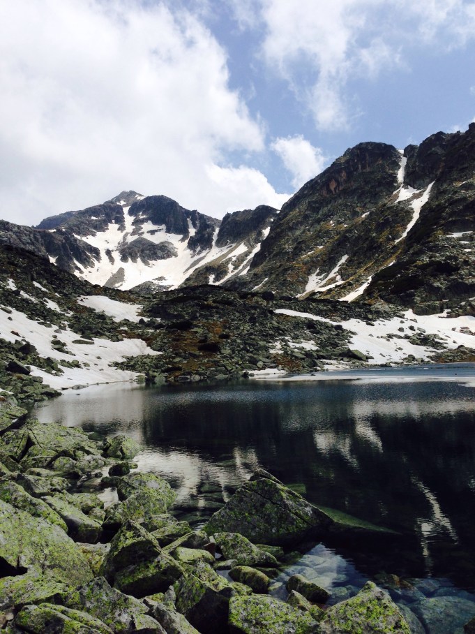 Mountain with lake in front